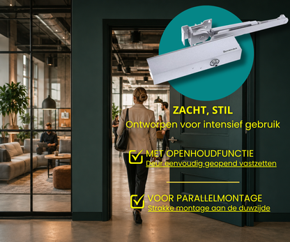 Dorrenhaus D-3036-HO-PA Türschließer für Parallelmontage mit Feststellfunktion (40-150 kg)