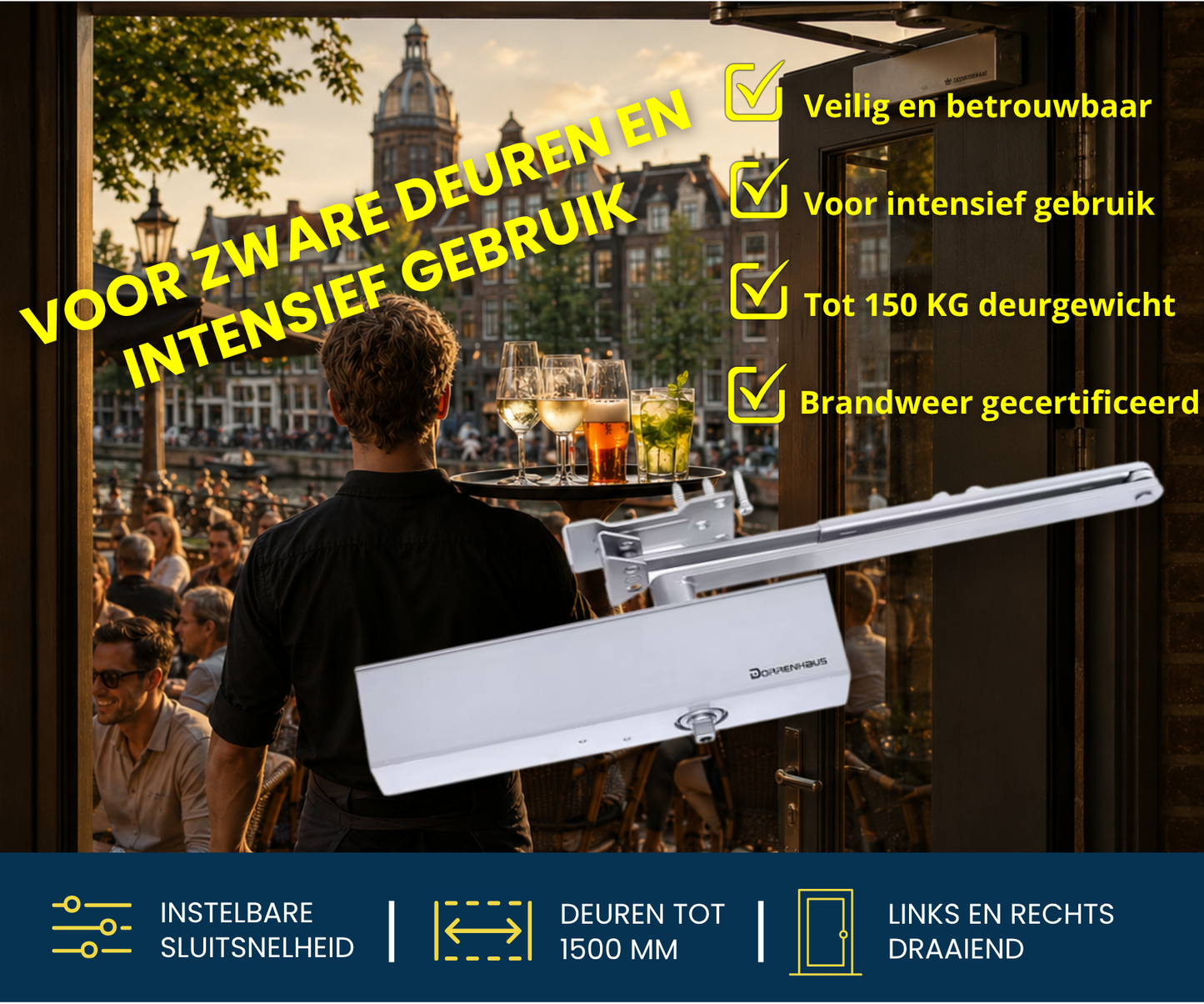 Dorrenhaus D-3036-PA deurdranger voor parallelmontage (40-150 kg)