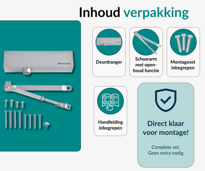 Dorrenhaus D-2025-HO deurdranger met schaararm en openhoudfunctie (40-100 kg)