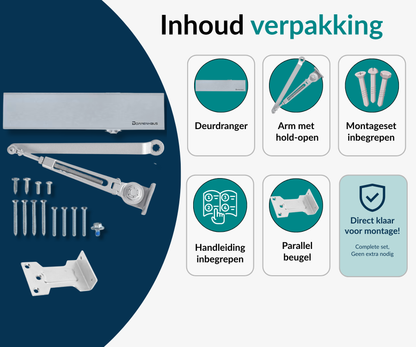 Dorrenhaus D-3036-HO-PA deurdranger voor parallelmontage met openhoudfunctie (40-150 kg)