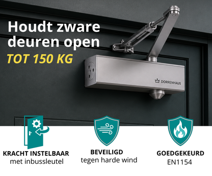 Dorrenhaus D-3036-HO deurdranger met schaararm en openhoudfunctie (40-150 kg)