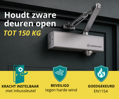 Dorrenhaus D-3036-HO Türschließer mit Scherenarm und Feststellfunktion (40-150 kg)