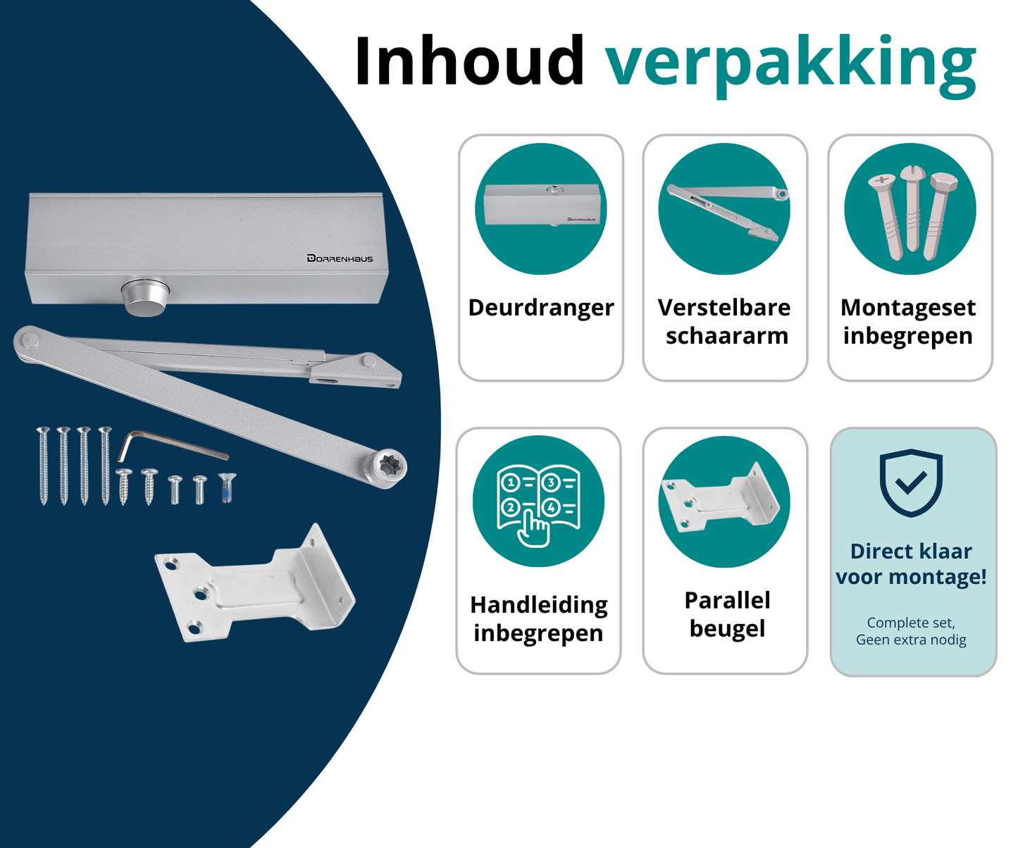 Dorrenhaus D-3036-PA deurdranger voor parallelmontage (40-150 kg)