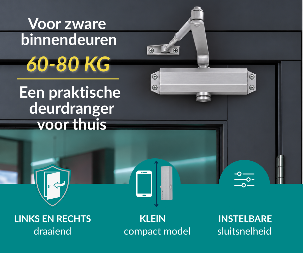 KD-072F dørlukker med saksarm (60-80 kg)