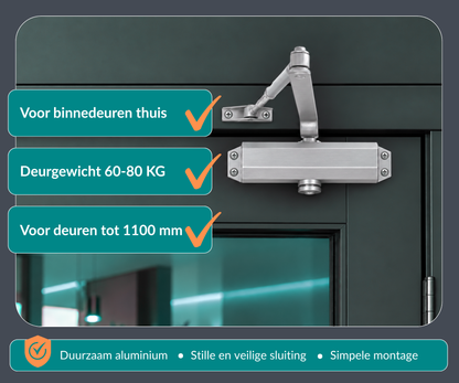 KD-072F dørlukker med saksarm (60-80 kg)