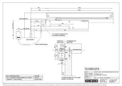 GEZE Free-running door closer TS 5000-EFS (155477) door leaf mounting
