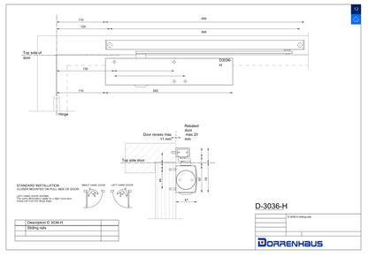 D-3036-H-HO Dorrenhaus deurdranger (40-150KG)