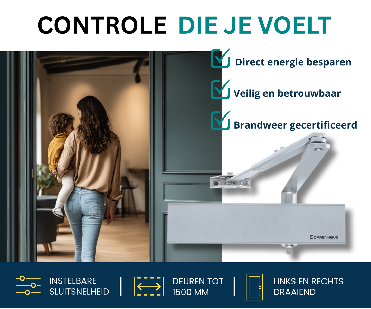 Dorrenhaus D-3036 deurdranger met schaararm (40-150 kg)