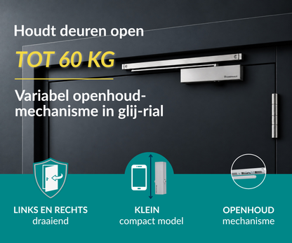 Dorrenhaus D-904-H-HO deurdranger met glij-arm en openhoudfunctie (20-60 kg)