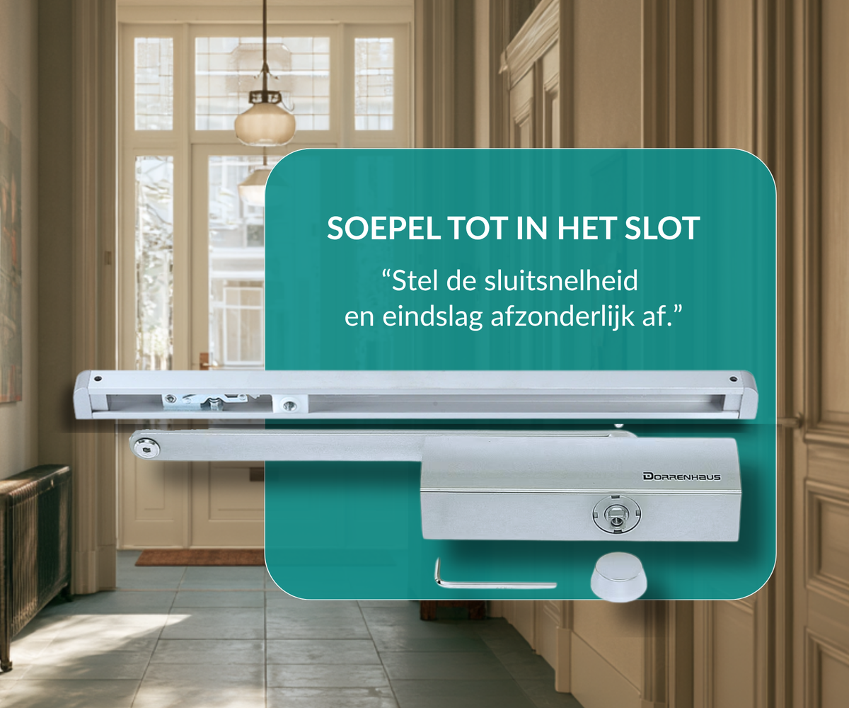 Dorrenhaus D-904-H-HO deurdranger met glij-arm en openhoudfunctie (20-60 kg)