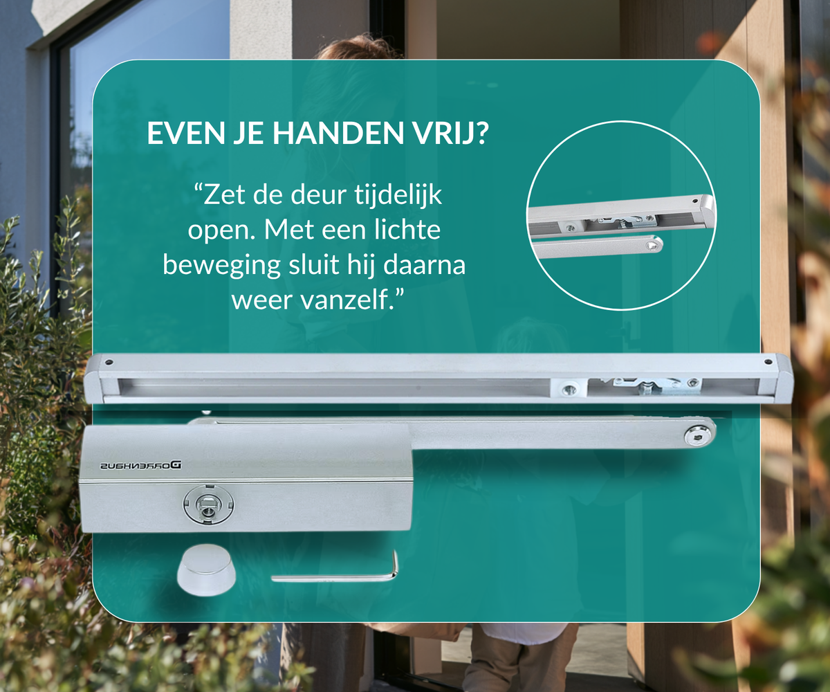 Dorrenhaus D-904-H-HO deurdranger met glij-arm en openhoudfunctie (20-60 kg)