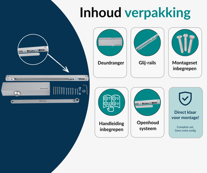 Dorrenhaus D-3036-H-HO doorcloser with slide arm and hold-open function (40-150 kg)