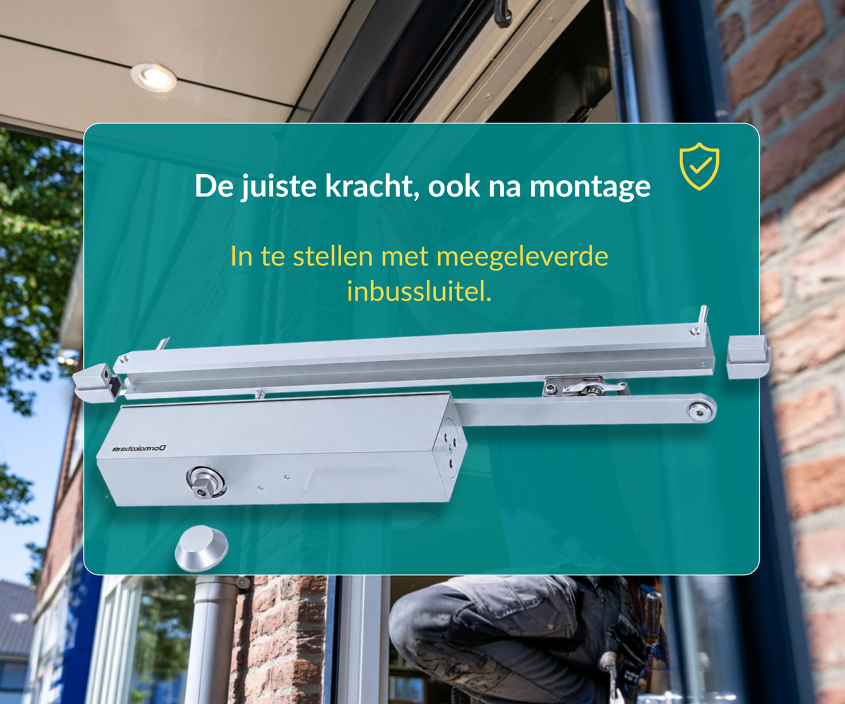 Dorrenhaus D-3036-H-HO doorcloser with slide arm and hold-open function (40-150 kg)