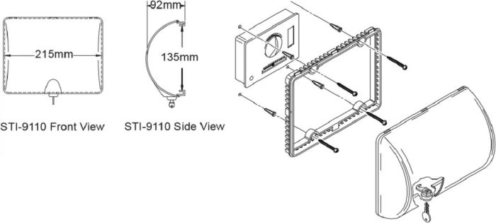STI 9110 beschermkap thermostaat polycarbonaat