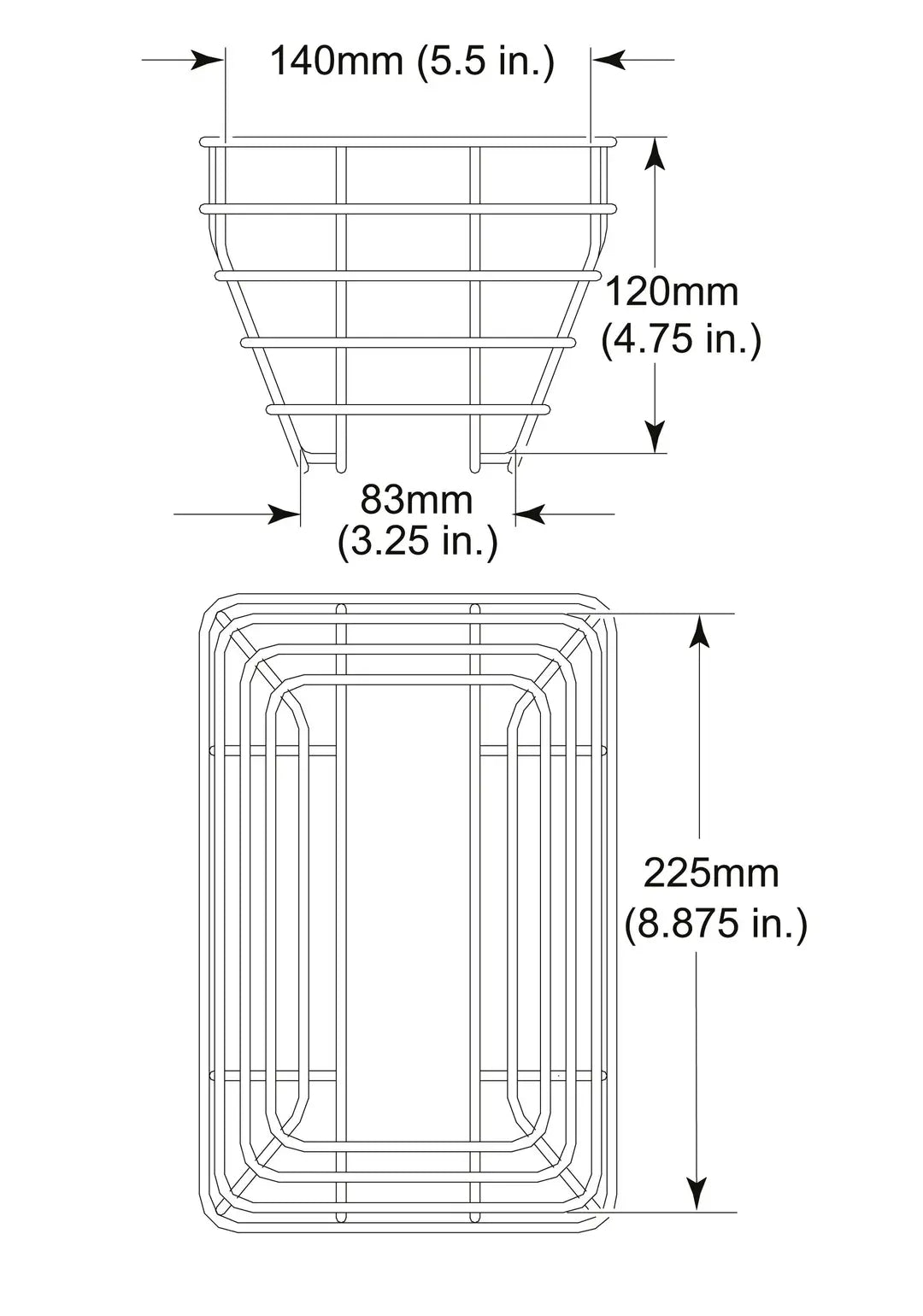 STI 9624 225mm x 140mm x 120mm beschermkorf