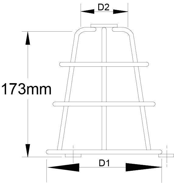 STI 9664 157 mm høy diameter 98 mm beskyttelsesbur