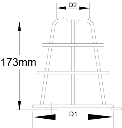 STI 9664 157 mm høy diameter 98 mm beskyttelsesbur