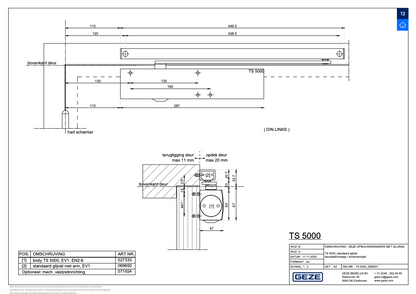 TS-5000 GEZE deurdranger (50-150KG)